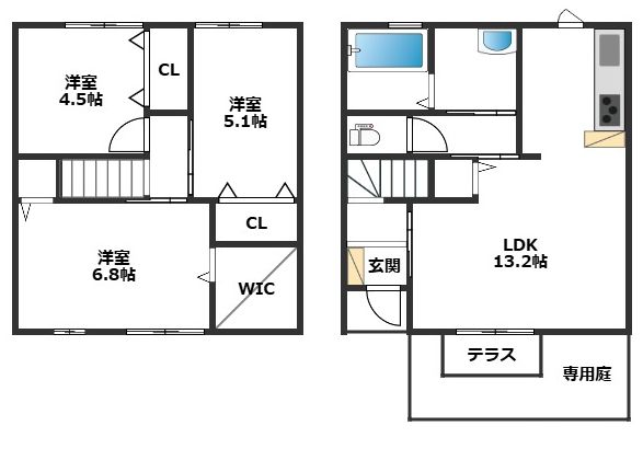 【間取り図】現況を優先します。